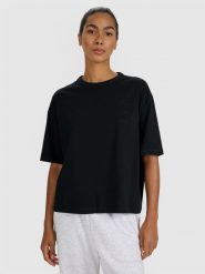 4F T-shirt oversize z nadrukiem damski - czarny XXL. Czarne koszulki sportowe damskie 4F, uniwersalny, bez wzorów, z bawełny, bez ramiączek. W wyprzedaży za 49.99 zł.