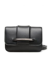 Calvin Klein Torebka Bar Hardware Crossbody K60K610732 Czarny. Czarne listonoszki damskie Calvin Klein, bez wzorów, ze skóry, bez dodatków. Za 909.99 zł.