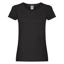 Oryginalna Koszulka Damska. Czarne bluzki damskie Fruit of the Loom, m, bez wzorów, sportowe, bez kołnierzyka, bez ramiączek. Za 28.99 zł.