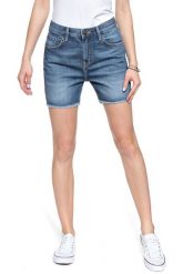 DAMSKIE SPODENKI LEE BOYFRIEND SHORT FLICK DARK L37NLJKA 112108090. Niebieskie szorty damskie Lee, bez wzorów, z jeansu. W wyprzedaży za 99.99 zł.