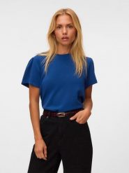 Vero Moda Koszulka w kolorze granatowym rozmiar: M. Niebieskie bluzki damskie Vero Moda, m, bez wzorów, bez kołnierzyka, bez ramiączek. Za 89.95 zł.