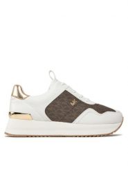 MICHAEL Michael Kors Sneakersy Raina Trainer 43R4RNFSAB Brązowy. Białe obuwie sportowe damskie MICHAEL Michael Kors, ze skóry, bez zapięcia. Za 439.99 zł.