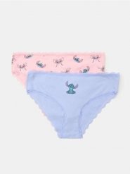 Bawełniane figi 2 pack Stitch - wielobarwny. Figi Sinsay, bez wzorów, z bawełny. Za 19.99 zł.