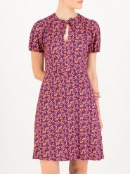Blutsgeschwister Sukienka "Fluffy Romance" w kolorze fioletowo-pomarańczowym rozmiar: XL. Pomarańczowe sukienki damskie Blutsgeschwister, bez wzorów, z wiskozy, klasyczne, bez ramiączek. Za 153.71 zł.