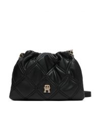 Tommy Hilfiger Torebka Th Feminine Mini Crossover AW0AW18718 Czarny. Czarne torebki klasyczne damskie Tommy Hilfiger, ze skóry, bez dodatków. Za 489.99 zł.