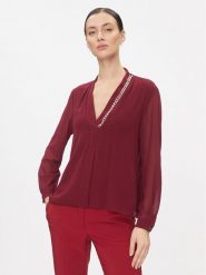 Rinascimento Bluzka CFC0116133003 Bordowy Regular Fit. Czerwone bluzki damskie Rinascimento, l, bez wzorów, z syntetyku, bez kołnierzyka, bez ramiączek. W wyprzedaży za 219.99 zł.