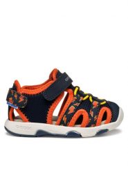 Geox Sandały B Sandal Multy B450FB 014CE C0659 M Granatowy. Niebieskie sandały chłopięce Geox, z materiału, bez zapięcia. Za 129.99 zł.