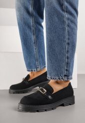 Czarne Mokasyny Ozdobione Klamrą Wildbluff. Czarne mokasyny damskie Born2be, z jeansu, bez obcasa. Za 99.99 zł.