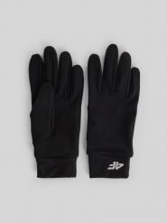 4F Rękawiczki dzianinowe Touch Screen uniseks - czarne XS. Czarne rękawiczki damskie 4F, bez wzorów, z dzianiny. Za 59.99 zł.