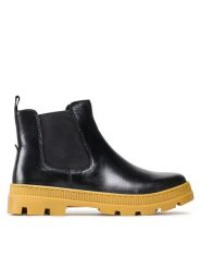 Lasocki Sztyblety WI23-PUSZAN-08 Czarny. Czarne botki damskie Lasocki, ze skóry, bez obcasa, na płaskiej podeszwie, bez zapięcia. Za 249.99 zł.