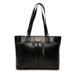 Torebka Monnari. Czarne shopper bag Monnari, bez wzorów, bez dodatków. Za 129.99 zł.