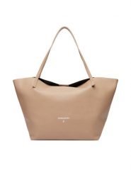 Patrizia Pepe Torebka 2B0130/L148-R874 Beżowy. Brązowe shopper bag Patrizia Pepe, bez wzorów, ze skóry, bez dodatków. Za 1,289.99 zł.