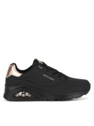 Skechers Sneakersy UNO 177094 BBK Czarny. Czarne obuwie sportowe damskie Skechers, z materiału, bez zapięcia. Za 399.99 zł.