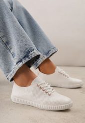 Różowe Minimalistyczne Tenisówki z Imitacji Skóry z Drobną Perforacją Lalosa. Czerwone obuwie sportowe damskie Born2be, z dzianiny, bez zapięcia, tenisowe. Za 59.99 zł.