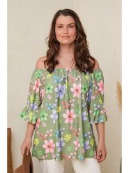 Curvy Lady Bluzka w kolorze khaki ze wzorem rozmiar: 40/42. Brązowe bluzki damskie Curvy Lady, bez wzorów, klasyczne, bez kołnierzyka, bez ramiączek. Za 75.16 zł.