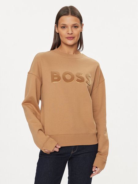 Boss Bluza Econa 50508499 Beżowy Relaxed Fit. Brązowe bluzy damskie Boss, m, bez wzorów, z bawełny, bez kaptura. Za 529.99 zł.