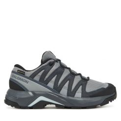Trekkingi Salomon. Szare obuwie trekkingowe damskie Salomon, z gore-texu, bez zapięcia. Za 469.99 zł.