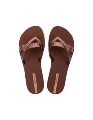 Klapki japonki damskie Ipanema Kirei. Brązowe klapki damskie Ipanema, bez wzorów, z materiału, bez obcasa, bez zapięcia. Za 89.00 zł.