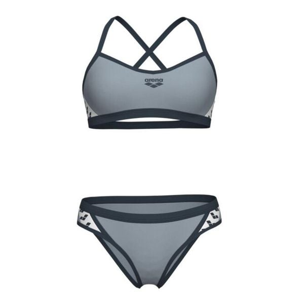 Strój kąpielowy damski dwuczęściowy bikini na basen plażę Arena Icons. Szare bikini Arena, bez wzorów. Za 69.99 zł.