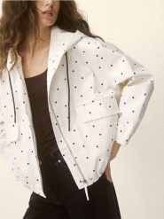 Kurtka w groszki - złamana biel. Kurtki damskie Reserved, l, bez wzorów, z tkaniny, bez kaptura. Za 179.99 zł.