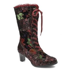 Czerwone Kozaki Premium Laura Vita Eleganckie Obuwie Damskie. Czerwone kozaki damskie LAURA VITA, z koronki, bez obcasa, na obcasie, bez zapięcia. Za 479.00 zł.