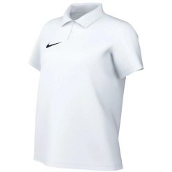 Koszulka damska Nike Dri-Fit Park 26 Polo. Białe bluzki damskie Nike, bez wzorów, z bawełny, bez kołnierzyka, bez ramiączek. Za 115.99 zł.