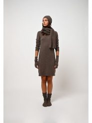 AUTHENTIC CASHMERE Kaszmirowa sukienka "Armet" w kolorze brązowym rozmiar: S. Brązowe sukienki damskie AUTHENTIC CASHMERE, bez wzorów, z kaszmiru, bez ramiączek. Za 289.88 zł.