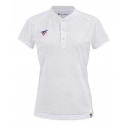 Koszulka polo tenisowa damska Tecnifibre Team Mesh Polo. Białe bluzki damskie TECNIFIBRE, bez wzorów, z meshu, sportowe, bez kołnierzyka, bez ramiączek. Za 273.00 zł.