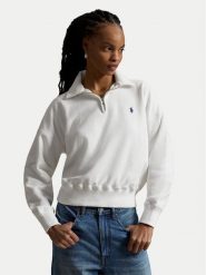 Polo Ralph Lauren Bluza 211B18685006 Biały Regular Fit. Białe bluzy damskie Polo Ralph Lauren, xl, bez wzorów, z bawełny, bez kaptura. Za 859.99 zł.