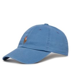 Czapka z daszkiem Polo Ralph Lauren. Niebieskie czapki z daszkiem damskie Polo Ralph Lauren, bez wzorów. Za 359.99 zł.