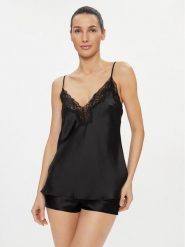 Selmark Koszulka piżamowa Gabrielle 61061 Czarny Regular Fit. Czarne koszule nocne i halki Selmark, bez wzorów, z syntetyku, bez ramiączek. Za 129.99 zł.