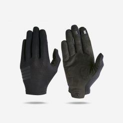 Rękawiczki rowerowe Rockrider oddychające. Czarne rękawiczki damskie ROCKRIDER, bez wzorów, z materiału. Za 64.99 zł.