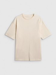 4F T-shirt loose gładki damski - beżowy S. Brązowe t-shirty damskie 4F, s, bez wzorów, z bawełny, bez kołnierzyka. Za 59.99 zł.