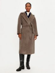 Weekend Max Mara Płaszcz wełniany Tempera 2425016102 Brązowy Regular Fit. Brązowe płaszcze damskie Weekend Max Mara, na zimę, bez wzorów, z wełny, bez kaptura. Za 3,649.00 zł.