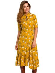 Stylove Sukienka w kolorze żółtym rozmiar: L. Żółte sukienki damskie Stylove, bez wzorów, z wiskozy, bez ramiączek. Za 244.95 zł.