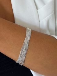 Les Petites Précieuses Srebrna bransoletka rozmiar: onesize. Szare bransoletki damskie Les Petites Précieuses, srebrne. Za 304.99 zł.