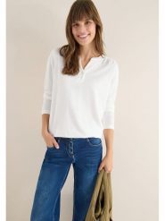 Cecil Koszulka w kolorze białym rozmiar: XL. Białe bluzki damskie Cecil, xl, bez wzorów, z bawełny, bez kołnierzyka, bez ramiączek. Za 104.39 zł.