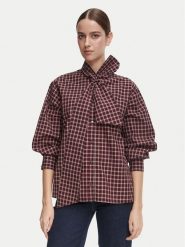 Morgan Koszula 262-CEKARO Bordowy Regular Fit. Czerwone koszule damskie Morgan, bez wzorów, z bawełny, bez kołnierzyka, bez ramiączek. Za 299.99 zł.