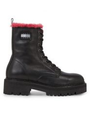 Tommy Jeans Botki Tjw W Urban Boot Smooth Ltr Wl EN0EN02402 Czarny. Czarne botki damskie Tommy Jeans, z jeansu, bez obcasa, na płaskiej podeszwie, bez zapięcia. Za 719.99 zł.