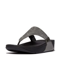 Sandały damskie FitFlop Lulu Shimmerlux. Niebieskie sandały damskie FIT FLOP, bez wzorów, z materiału, bez obcasa, bez zapięcia. Za 422.00 zł.