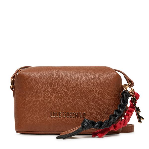 Torebka LOVE MOSCHINO. Brązowe listonoszki damskie Love Moschino, bez wzorów, bez dodatków. Za 499.99 zł.