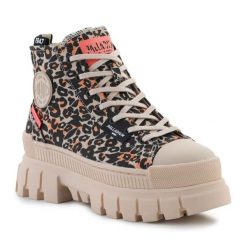 Buty Palladium Trapery Revolt Hi Wild W 99124-260-M beżowy. Brązowe trapery damskie z gumy, bez zapięcia. Za 705.57 zł.