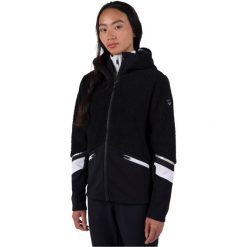 Kurtka narciarska damska z pełnym zamkiem z polaru Rossignol Wispile. Czarne kurtki sportowe damskie Rossignol, na zimę, bez wzorów, z polaru, z kapturem. Za 618.00 zł.
