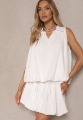 Biała Spódnica o Rozkloszowanym Kroju z Kokardami Ularosiel. Białe spódnice damskie Renee, na co dzień, m, z aplikacjami, eleganckie, mini. Za 39.99 zł.