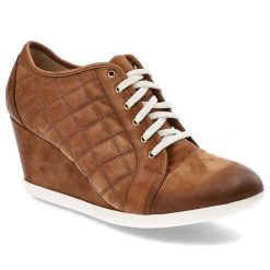 Brązowe Sneakersy Baldaccini Skórzane Buty Na Koturnie. Brązowe obuwie sportowe damskie Baldaccini, na wiosnę, z nubiku, bez zapięcia. Za 239.00 zł.