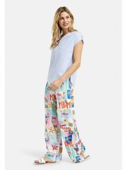 Milano Italy Bluzka w kolorze błękitno-białym rozmiar: 44. Niebieskie bluzki damskie Milano Italy, bez wzorów, z bawełny, bez kołnierzyka, bez ramiączek. Za 126.99 zł.