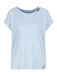 Sublevel Koszulka w kolorze błękitno-białym rozmiar: XL. Białe bluzki damskie Sublevel, xl, bez wzorów, z bawełny, bez kołnierzyka, bez ramiączek. Za 43.99 zł.