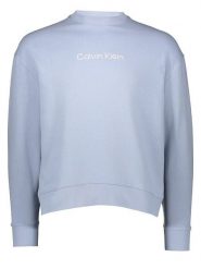 Calvin Klein Bluza w kolorze błękitnym rozmiar: XS. Niebieskie bluzy damskie Calvin Klein, xs, bez wzorów, z bawełny, bez kaptura. Za 239.99 zł.
