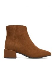Clara Barson Botki CEO-CD24038-4 Bordowy. Czerwone botki damskie Clara Barson, z materiału, bez obcasa, na słupku, bez zapięcia. Za 149.99 zł.