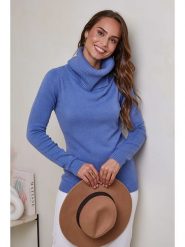 Soft Cashmere Golf w kolorze niebieskim rozmiar: 38/40. Niebieskie golfy damskie Soft Cashmere, bez wzorów, z kaszmiru, bez ramiączek. Za 105.38 zł.